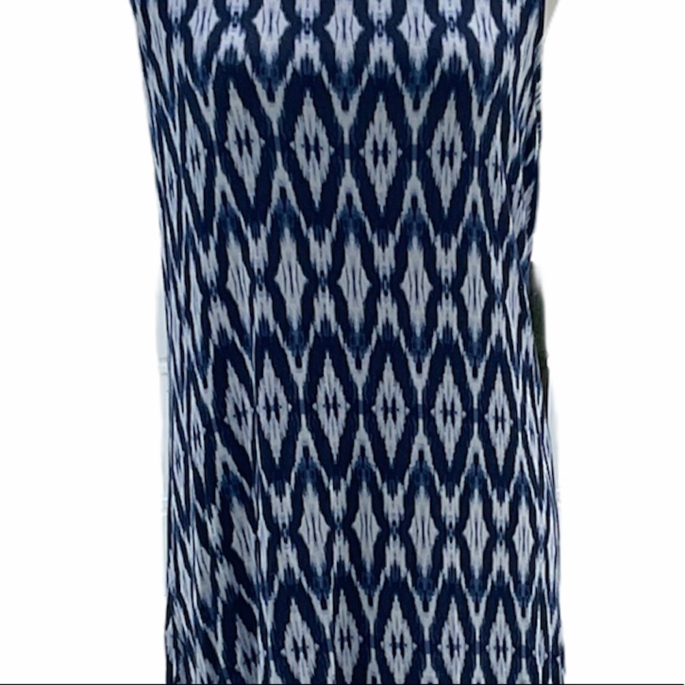 Sapphire Blue & White Sleeveless Summer Dress - Picture 2 of 7